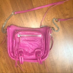 She+Lo bubblegum pink leather crossbody